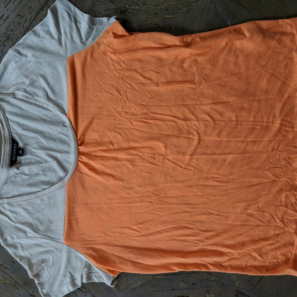Orange and cream top.